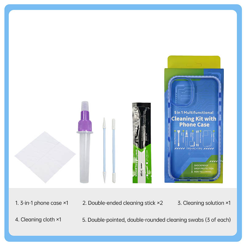 Transparent Phone Case for Apple iPhone 16 Pro, Multi-Functional Cleaning and Dust Removal Kit for Screen and Lens.