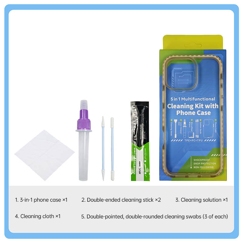 Transparent Phone Case for Apple iPhone 16 Pro, Multi-Functional Cleaning and Dust Removal Kit for Screen and Lens.