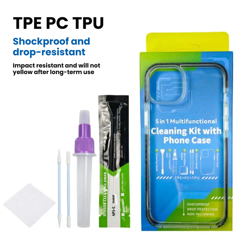 Transparent Phone Case for Apple iPhone 16 Pro, Multi-Functional Cleaning and Dust Removal Kit for Screen and Lens.