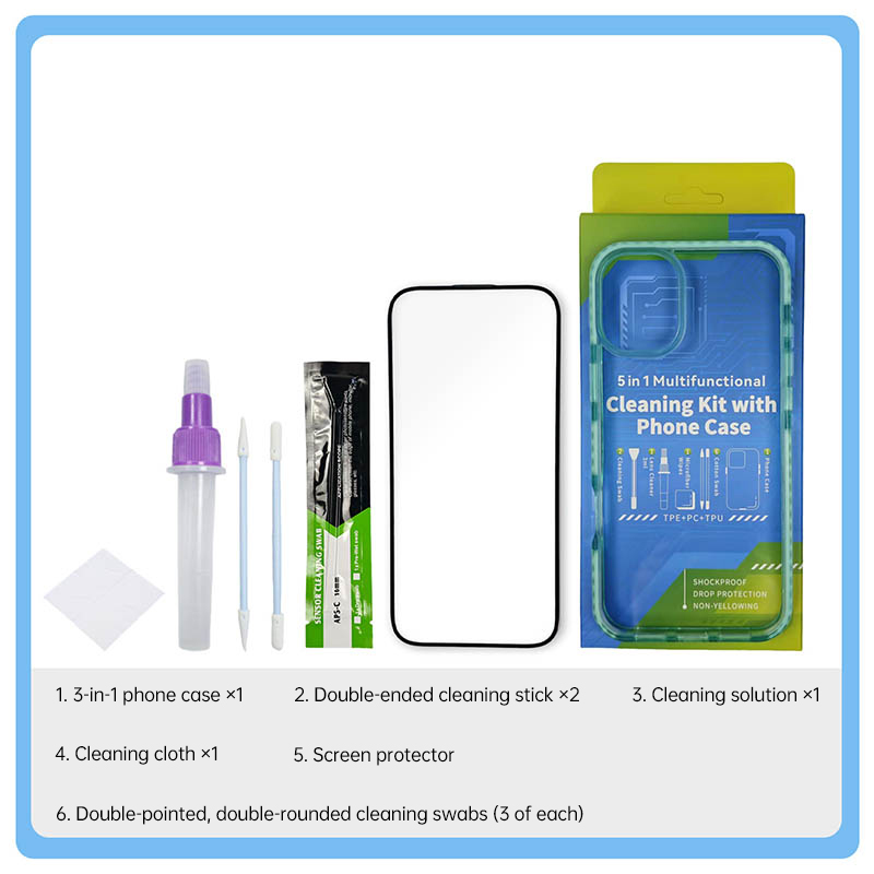 Transparent Phone Case for Apple iPhone 16 Pro, Multi-Functional Cleaning and Dust Removal Kit for Screen and Lens.