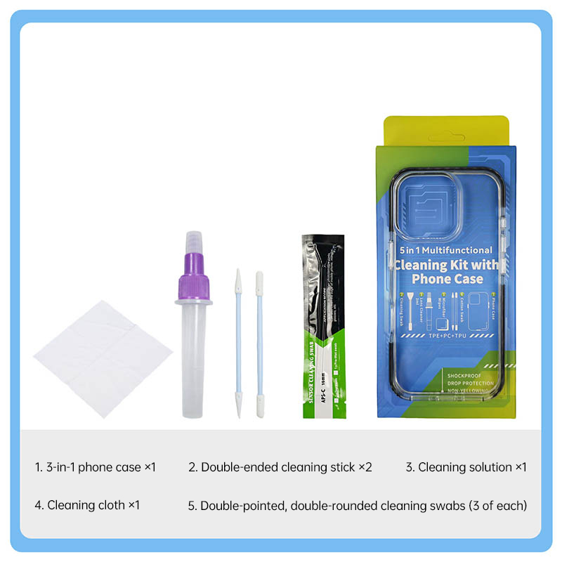 Transparent Phone Case for Apple iPhone 16 Pro, Multi-Functional Cleaning and Dust Removal Kit for Screen and Lens.