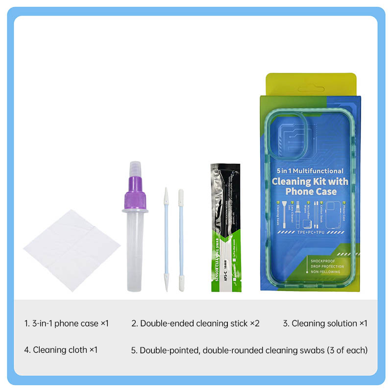 Transparent Phone Case for Apple iPhone 16 Pro, Multi-Functional Cleaning and Dust Removal Kit for Screen and Lens.