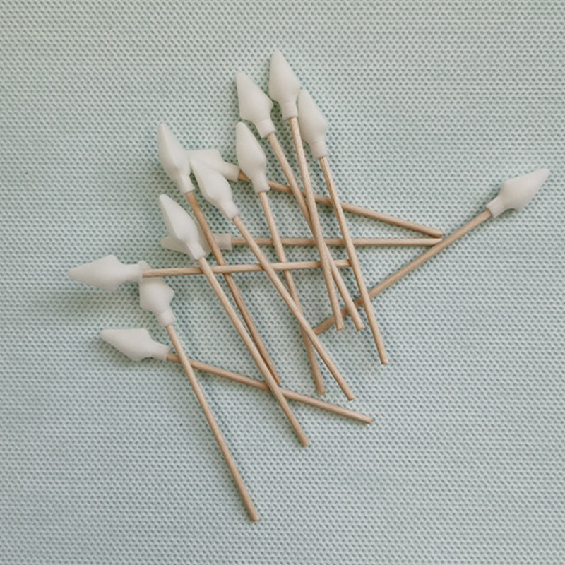 Sponge Head, Wooden Stick, PP Rod, Single-Head Disposable Cotton Swab, For Application and Wiping