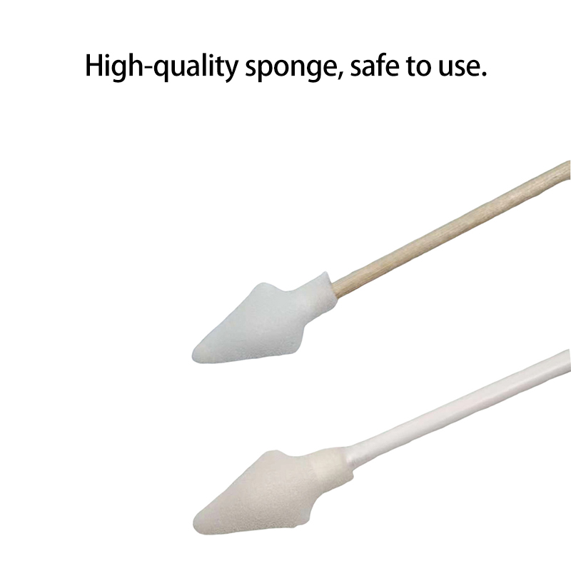 Sponge Head, Wooden Stick, PP Rod, Single-Head Disposable Cotton Swab, For Application and Wiping