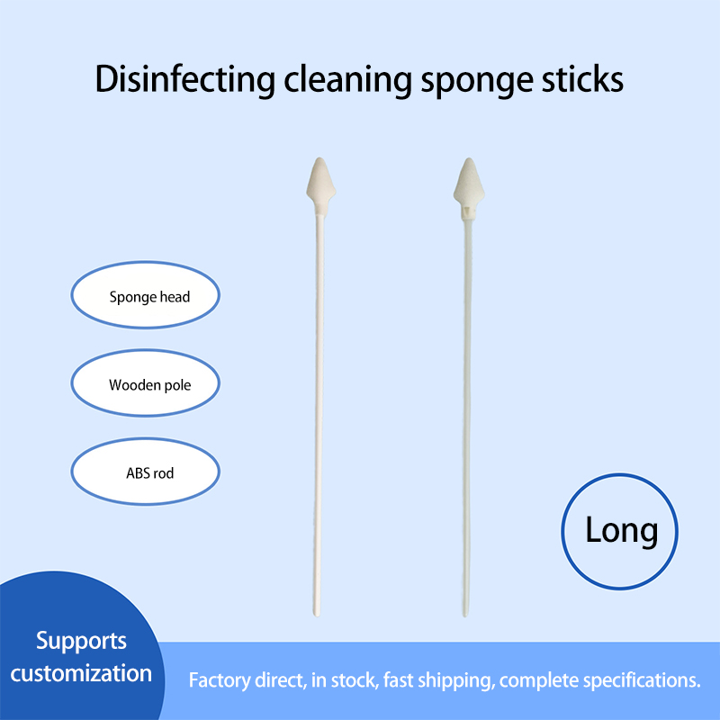 Sponge-Tipped ABS/PP Rod Long Single-Head Disposable Cotton Swabs for Application and Wiping
