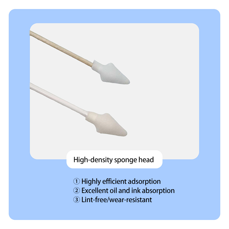 Sponge Head, Wooden Stick, PP Rod, Single-Head Disposable Cotton Swab, For Application and Wiping