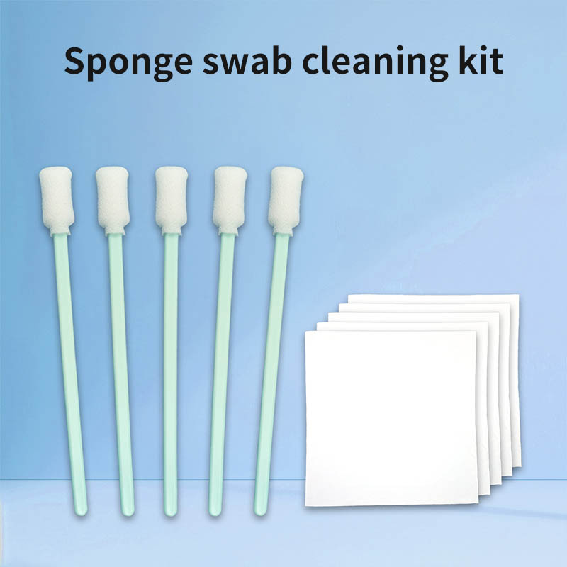 Single-Headed Sponge PP Handle Wiping Stick Sponge Dust-Free Cleaning Cotton Swab Polyester Fiber Wiping Cloth Set